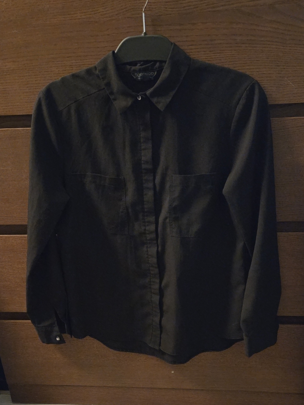 Topshop women’s black button down top size 4